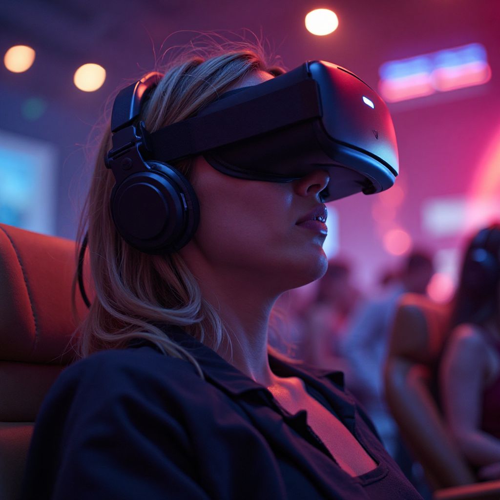 Gracz w akcji podczas intensywnej gry VR